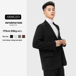 Thumbnail Áo khoác blazer nam quốc dân ARMCEO Conal 3 lớp có đệm vai cao cấp chất liệu Arims độc quyền dày dặn -B01 1