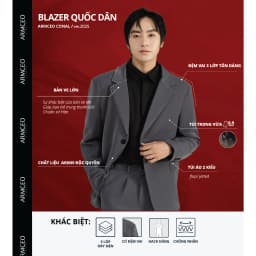 Thumbnail Áo khoác blazer nam quốc dân ARMCEO Conal 3 lớp có đệm vai cao cấp chất liệu Arims độc quyền dày dặn -B01 2