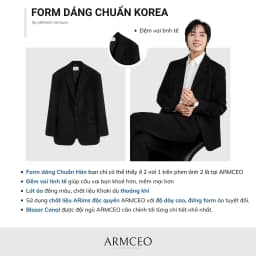 Thumbnail Áo khoác blazer nam quốc dân ARMCEO Conal 3 lớp có đệm vai cao cấp chất liệu Arims độc quyền dày dặn -B01 4