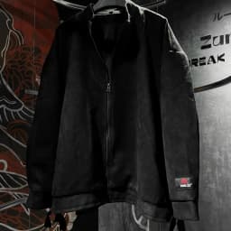 Thumbnail Áo khoác bomber da lộn Đen thiết kế Unisex Zune.zx, MASCOT SUEDE JACKET 3