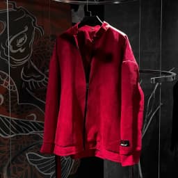 Thumbnail Áo khoác bomber da lộn Đỏ thiết kế Unisex Zune.zx, MASCOT SUEDE JACKET 1