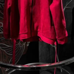 Thumbnail Áo khoác bomber da lộn Đỏ thiết kế Unisex Zune.zx, MASCOT SUEDE JACKET 4