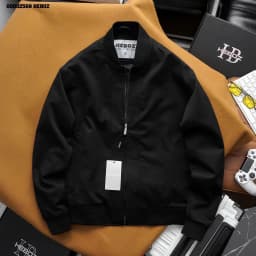 Thumbnail Áo khoác bomber kaki Basic25 Heboz 3M, áo khoác trơn dài tay dành cho nam - 00002568 2