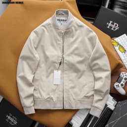 Thumbnail Áo khoác bomber kaki Basic25 Heboz 3M, áo khoác trơn dài tay dành cho nam - 00002568 3