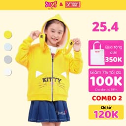 Thumbnail Áo khoác cho bé gái YF từ 22-55 KG, chất vải 100% cotton mềm mát khi mặc TAX024-3 1