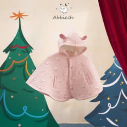 Thumbnail Áo khoác choàng cho bé gái ABBIEOH trần bông cotton giữ ấm mùa đông 0 - 3 Tuổi AK692 1
