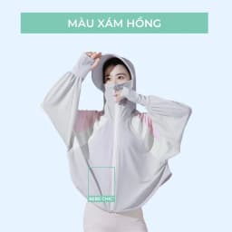 Thumbnail Áo Khoác Chống Nắng Glandie Có Mũ Rộng Vành Cao Cấp 4