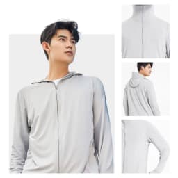 Thumbnail Áo Khoác Chống Nắng Nam AKUBA Có Nón, Khóa Kéo Cao – Vải Cotton, Cản Tia UV, Thoáng Mát | 01QE1259 4
