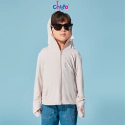 Thumbnail Áo khoác chống nắng trẻ em Chippo mềm thoáng khí mũ liền khóa kéo túi 2 bên cho bé từ 2 đến 11 Tuổi 2