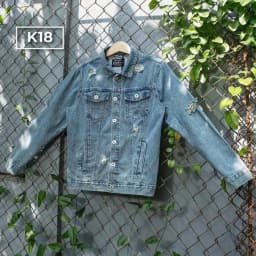 Thumbnail Áo Khoác Cotton Xanh Nhạt Mài Wash K18 Just Men Thời Trang Nam 2