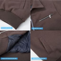 Thumbnail Áo Khoác Dạ Bomber MANDO Khóa Zip Kim Loại Lót Trần Bông Ấm Áp Dày Dặn Đứng Form Menswear Phong Cách Hàn Quốc - BOB014 4