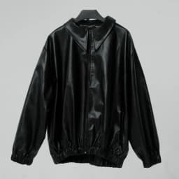 Thumbnail Áo khoác da Unisex Zune.zx, form rộng đen in họa tiết, Gangster Bomber 2