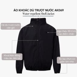 Thumbnail Áo khoác dù (gió) nam có nón 4MEN AK069 vải đẹp cao cấp, may trơn 2 lớp dày vừa phải, chống thấm cản gió thoáng khí 3