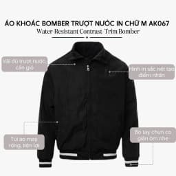 Thumbnail Áo khoác dù nam cổ cao 4MEN AK067 vải dù (gió) trượt nước đẹp cao cấp, có cổ đứng, may 2 lớp, phối bo viền trẻ trung 2