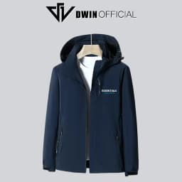 Thumbnail Áo khoác gió đôi nam nữ in Dwin 2 lớp chất liệu dù cao cấp unisex form rộng đi mưa,cản gió 1