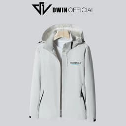Thumbnail Áo khoác gió đôi nam nữ in Dwin 2 lớp chất liệu dù cao cấp unisex form rộng đi mưa,cản gió 2