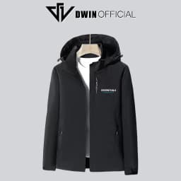 Thumbnail Áo khoác gió đôi nam nữ in Dwin 2 lớp chất liệu dù cao cấp unisex form rộng đi mưa,cản gió 3