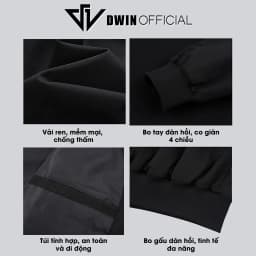 Thumbnail Áo khoác gió nam nữ DWIN local brand bomber vải dù 2 lớp unisex form oversize chống nước không nhăn 3