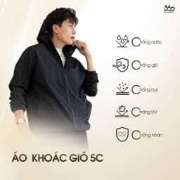 Thumbnail Áo khoác gió nam nữ Unisex 360Boutique khoác dù form rộng chống nước nắng có mũ có bigsize -AKGOL418 2