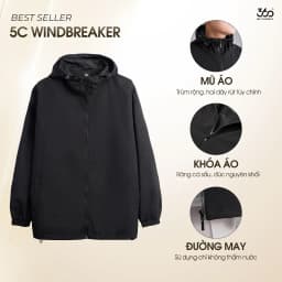 Thumbnail Áo khoác gió nam nữ Unisex 360Boutique khoác dù form rộng chống nước nắng có mũ có bigsize -AKGOL418 4