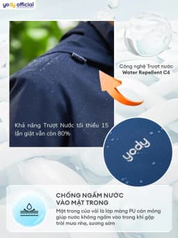 Thumbnail Áo khoác gió nam YODY 3C Pro cao cấp khoác nhẹ chống thấm nước, cản gió chống bụi AKM6017 4