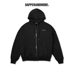 Thumbnail Áo Khoác Hoodie DAPPERANDMORE Metal Zipped Vải Nỉ Chân Cua 100% Cotton Phối Tag Kim Loại - Black 1