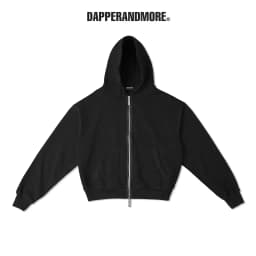 Thumbnail Áo Khoác Hoodie DAPPERANDMORE Form Boxy Uniform Zipped Vải Nỉ Chân Cua 100% Cotton 450GSM - Black 1
