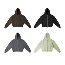 Thumbnail Áo Khoác Hoodie DAPPERANDMORE Form Boxy Uniform Zipped Vải Nỉ Chân Cua 100% Cotton 450GSM - Black 3