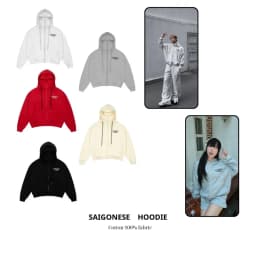 Thumbnail Áo Khoác Hoodie Ninja SAIGONESE Thun Nỉ 2 Da Form Boxy Phối Cánh Dơi Unisex Nam Nữ 1