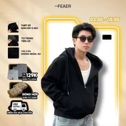 Thumbnail Áo khoác hoodie zip Lasting 2 nón dày dặn, che nắng fullface chuẩn form, có túi trong, chống nắng tốt - FEAER 1