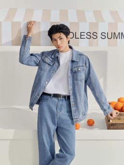 Thumbnail Áo khoác jean nam form rộng Classic Denim Jacket Thương Hiệu JBAGY - JK2402 4