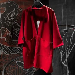 Thumbnail Áo khoác Kimono Unisex Zune.zx, đỏ tay ngắn phong cách Nhật Bản, GEISHA KIMONO 1