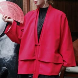 Thumbnail Áo khoác Kimono Unisex Zune.zx, đỏ tay dài phong cách Nhật Bản, FUKU KIMONO 3