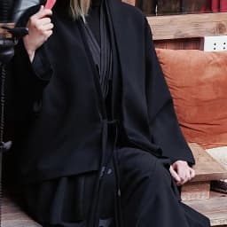 Thumbnail Áo khoác Kimono Unisex Zune.zx, đen tay dài phong cách Nhật Bản, FUKU KIMONO 1
