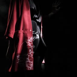 Thumbnail Áo khoác kimono zune.zx dáng rộng đỏ đen phong cách nhật bản, Lotus kimono 3
