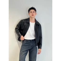 Thumbnail Áo khoác nam ROWAY form Boxy, chất liệu da PU | Da chun 3