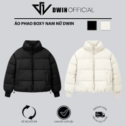 Thumbnail Áo khoác phao boxy nam nữ DWIN local brand dáng lửng cổ cao unisex trần bông dày dặn siêu ấm 1