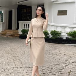 Thumbnail Áo Kiểu Nữ Công Sở Dáng Peplum Tay Lỡ Cổ Bẻ LAMER O61H24Q007 1