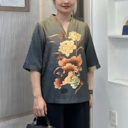 Thumbnail Áo Kiểu Trung Niên A336, Mẫu Sơ Mi Lụa Cổ Bà Lai Chất Lụa Hoa 3D Tay Lỡ Lịch Sự | Thời Trang MAI THY 2