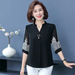 Thumbnail Áo Kiểu Trung Niên MAI THY, Mẫu Sơ Mi Nữ Bigsize Cho Mẹ Trung Tuổi Sang Trọng Trang Nhã | Thời Trang Trung Niên U50 3