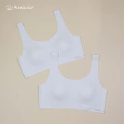 Thumbnail Áo lá học sinh màu xám không viền Purecotton chất liệu cotton cao cấp Beauty Light Bra 1