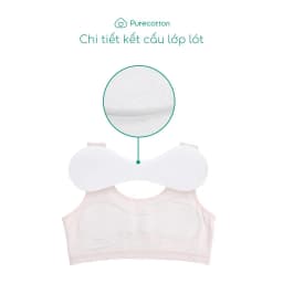 Thumbnail Áo lá học sinh Purecotton cho bé gái mới lớn màu hồng sợi sồi kiểu dáng chui đầu không đệm PC118 4
