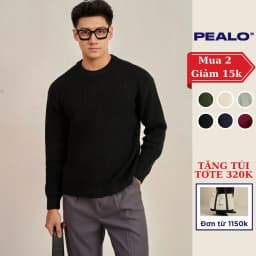 Thumbnail Áo len cổ tròn dài tay PEALO form Relax chất liệu len cao cấp 1
