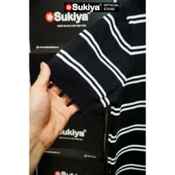 Thumbnail Áo Len Dệt Kim Nam SUKIYA Premium Kẻ đôi Len Mát Cotton Thấm Mồ Hôi mùa Hè AL111 4