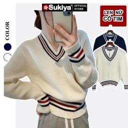Thumbnail Áo Len Nữ Cổ Tim V SUKIYA  Chất Len Đẹp Cao Cấp Mềm Mại AL96 1