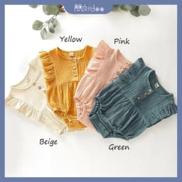 Thumbnail Áo liền quần MIKRDOO không tay thiết kế nhún bèo thời trang dễ thương dành cho trẻ sơ sinh 0-12 tháng tuổi 1