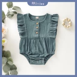 Thumbnail Áo liền quần MIKRDOO không tay thiết kế nhún bèo thời trang dễ thương dành cho trẻ sơ sinh 0-12 tháng tuổi 3