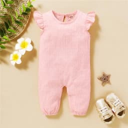 Thumbnail Áo Liền Quần Mikrdoo Tay Ngắn Chất Cotton Màu Trơn Cho Trẻ Sơ Sinh 3