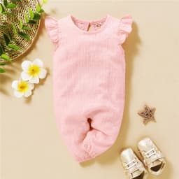 Thumbnail Áo Liền Quần Mikrdoo Tay Ngắn Chất Cotton Màu Trơn Cho Trẻ Sơ Sinh 4