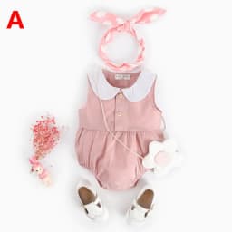 Thumbnail Áo liền quần Sanlutoz bằng cotton phong cách mùa hè cho bé gái sơ sinh 1